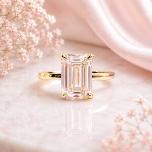 Anillo Hanna moissanita esmeralda 2.5ct con certificado GRA