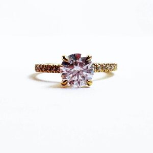 Anillo Lilibeth 10k moissanita 1.0ct con certificado GRA