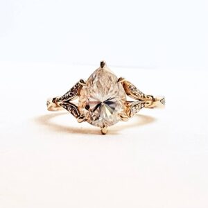 Anillo Alessia 14k Moissanita Pera 1.8ct Con Certificado GRA