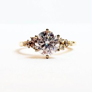 Anillo Dalia 14k moissanita 1.2ct con certificado GRA