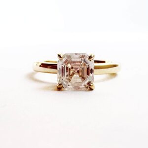 Anillo Danielle moissanita asscher 1.5ct con certificado GRA
