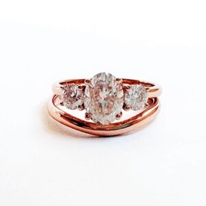 Anillo Grace 10k moissanita oval 1.5ct con certificado GRA
