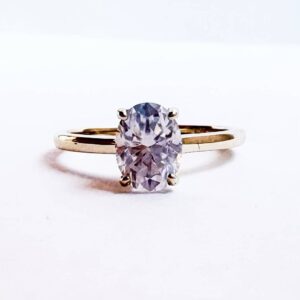 Anillo Dakota moissanita oval 1.5ct con certificado GRA