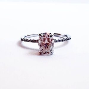 Anillo Promise Moissanita Oval 1.0ct Con Cerfificado GRA