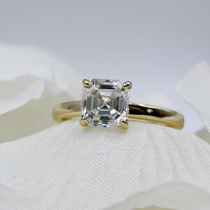 Anillo Danielle moisanita asscher 1.5ct con certificado GRA