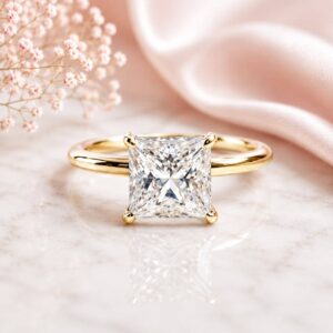 Anillo Catalina Moissanita Princesa 1.2ct con Certificado GRA