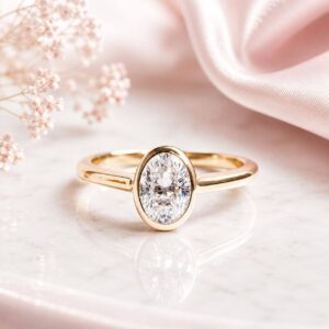 Anillo Leonora Moissanita Oval 1.0CT Con Certificado GRA