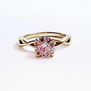 Anillo Florencia 14k moissanita 1.0ct con certificado GRA