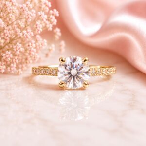 Anillo Lilibeth 10k moissanita 1.0ct con certificado GRA