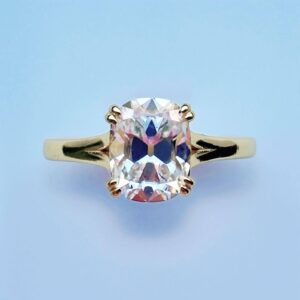 Anillo Donatella 14K Moissanita Cojín 3.0CT Con Certificado GRA