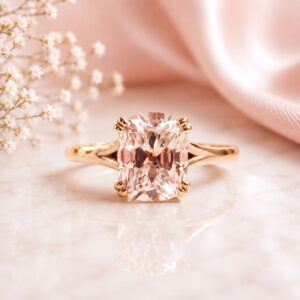 Anillo Donatella 14K Moissanita Cojín 3.0CT Con Certificado GRA