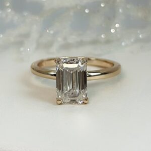 Anillo Hanna 10k moisanita esmeralda 2.5ct con certificado GRA