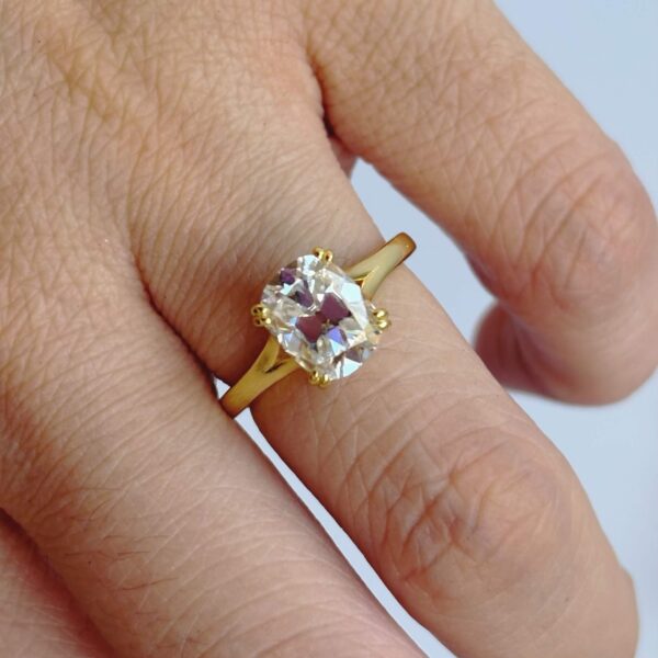 Anillo Donatella 14K Moissanita Cojín 3.0CT Con Certificado GRA - Image 11