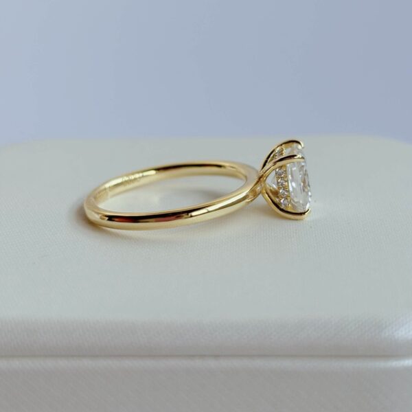 Anillo Catalina 14k Moissanita Princesa 1.2ct Con Certificado GRA - Image 4