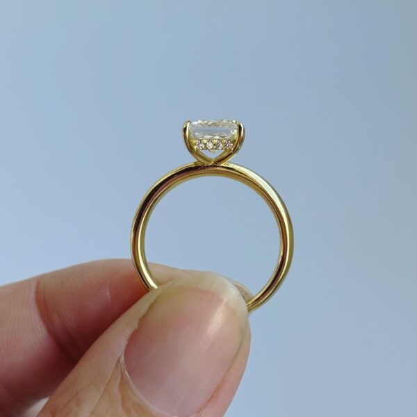 Anillo Catalina 14k Moissanita Princesa 1.2ct Con Certificado GRA - Image 5