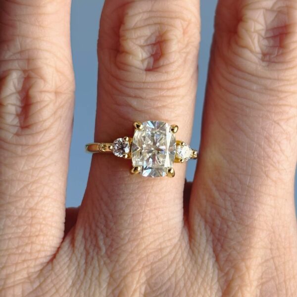 Anillo Adhara Moissanita Cojín 3.0CT Con Certificado GRA - Image 9