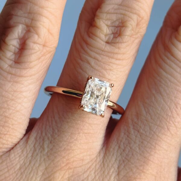 Anillo Amelie Moissanita Radiante 2.0ct Con Certificado GRA - Image 10