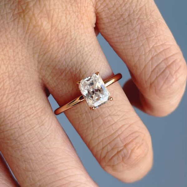 Anillo Amelie Moissanita Radiante 2.0ct Con Certificado GRA - Image 8