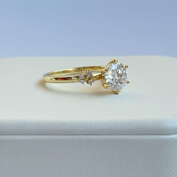 Anillo Dalia 10k moissanita 1.2ct con certificado GRA - Image 3