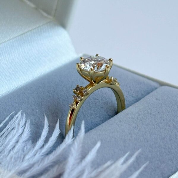 Anillo Dalia 10k moissanita 1.2ct con certificado GRA - Image 6