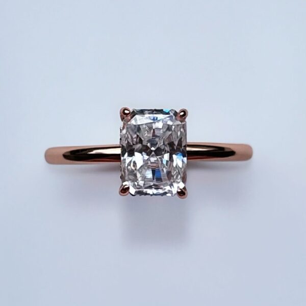 Anillo Amelie Moissanita Radiante 2.0ct Con Certificado GRA