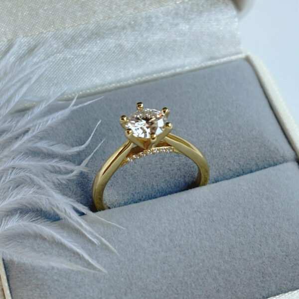 Anillo Ailyn 10k Moissanita 1.0ct Con Certificado GRA - Image 6