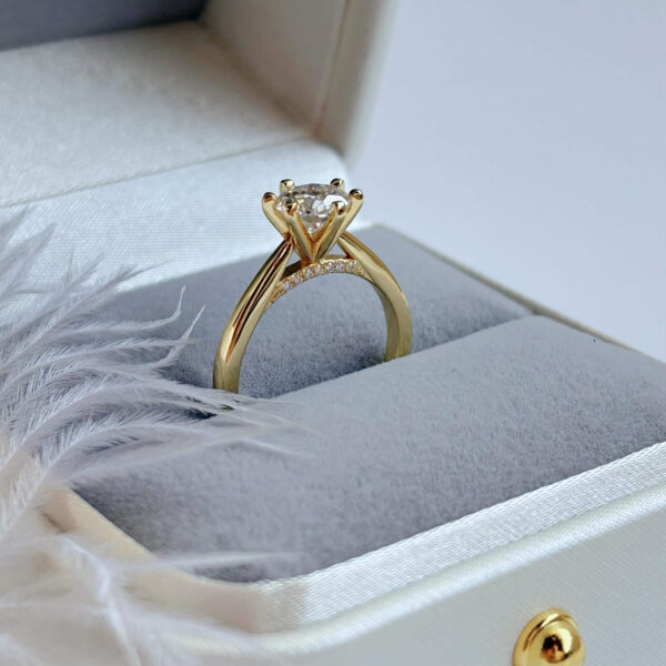 Anillo Ailyn 10k Moissanita 1.0ct Con Certificado GRA - Image 5