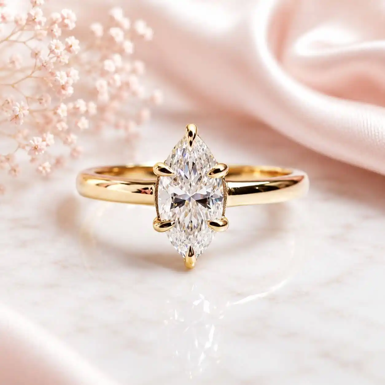 Anillo Dakota 14k moissanita oval