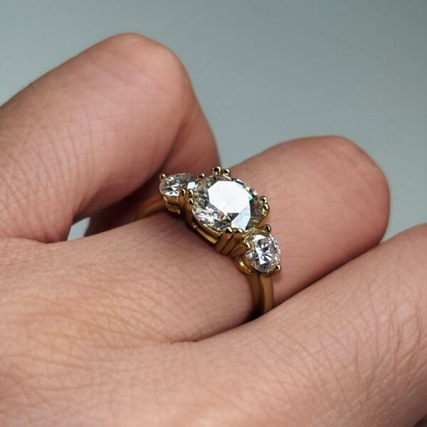 ANILLO BELLY 14K MOISSANITA 2.0CT CON CERTIFICADO GRA - Image 14