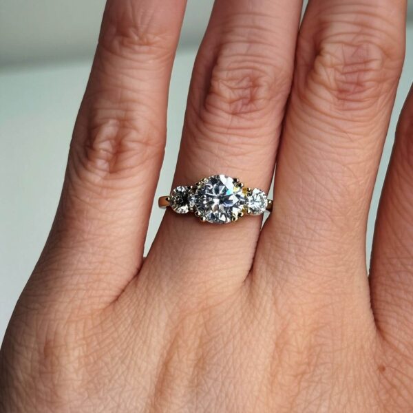 ANILLO BELLY 14K MOISSANITA 2.0CT CON CERTIFICADO GRA - Image 15