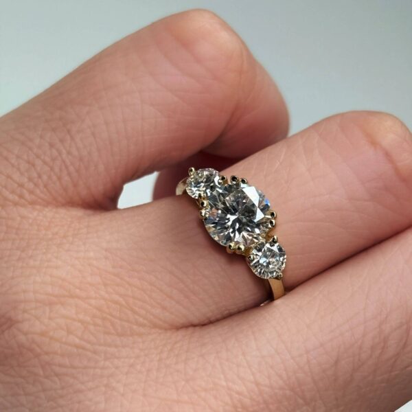 ANILLO BELLY 14K MOISSANITA 2.0CT CON CERTIFICADO GRA - Image 13
