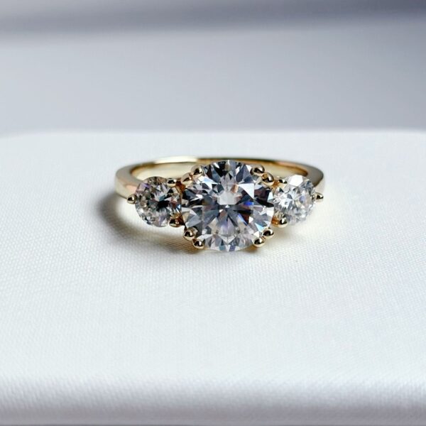 ANILLO BELLY 14K MOISSANITA 2.0CT CON CERTIFICADO GRA - Image 2