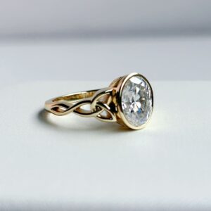 Anillo Minerva Moisanita Oval 2.0CT Con Certificado GRA
