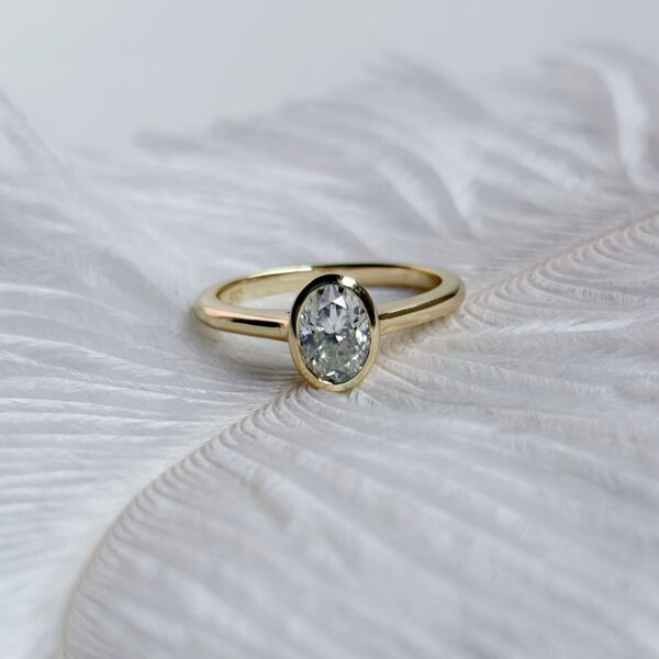 Anillo Leonora 14K Moissanita Oval 1.0CT Con Certificado GRA - Image 10