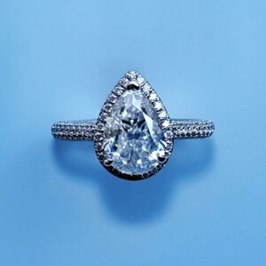 ANILLO ISABELLA 14K MOISSANITA PERA 2.0CT CON CERTIFICADO GRA
