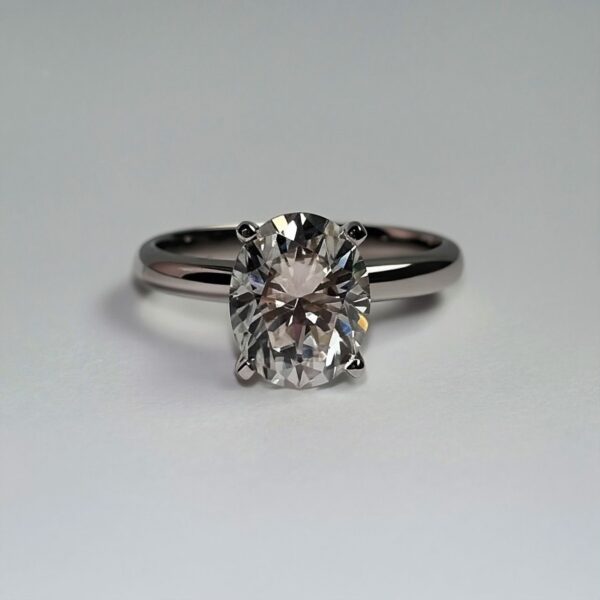 Anillo Ophelia 14K Moissanita Oval 3.0CT Con Certificado GRA