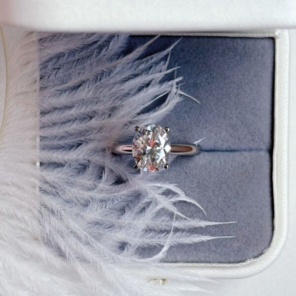 Anillo Ophelia 10K Moissanita Oval 3.0CT Con Certificado GRA - Image 7