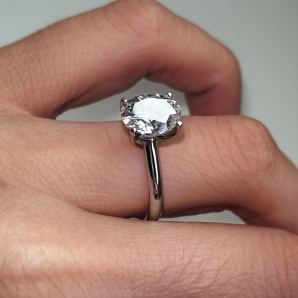 Anillo Ophelia 14K Moissanita Oval 3.0CT Con Certificado GRA - Image 11