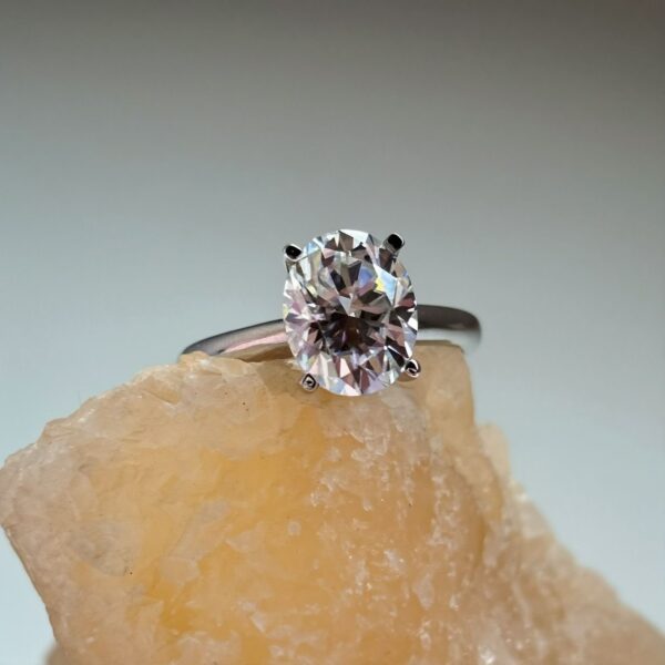 Anillo Ophelia 14K Moissanita Oval 3.0CT Con Certificado GRA - Image 7