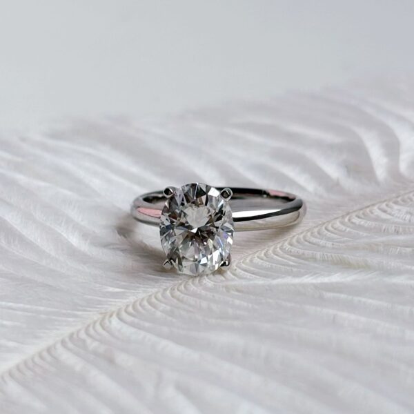 Anillo Ophelia 14K Moissanita Oval 3.0CT Con Certificado GRA - Image 5