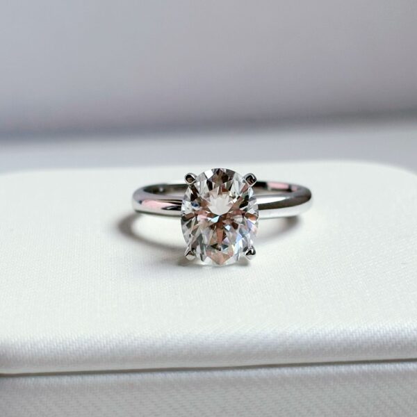 Anillo Ophelia 14K Moissanita Oval 3.0CT Con Certificado GRA - Image 2