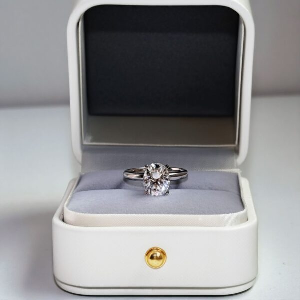 Anillo Ophelia 14K Moissanita Oval 3.0CT Con Certificado GRA - Image 4