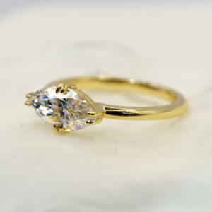 Anillo Calypso 10K Moisanita Marquesa 2.0CT Con Certificado GRA