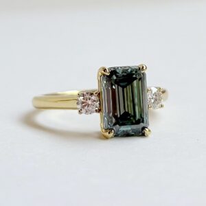 Anillo Camila Moisanita Cyan Esmeralda 2.5CT Con Certificado GRA